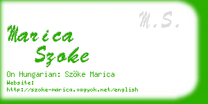 marica szoke business card